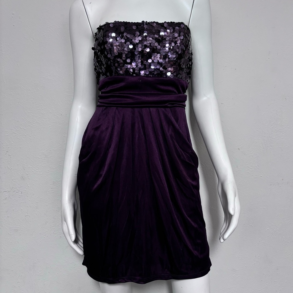 Speechless Strapless Purple sequin formal / prom dress Size 9